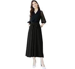 パーティドレス　マキシ丈　総レース　XXL ネイビー　大きめサイズ　シースルー袖 Lace Ladies パーティードレス 袖レース ワンピースドレス 長袖